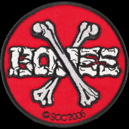 PATCH CROSS BONES 3.5" RED