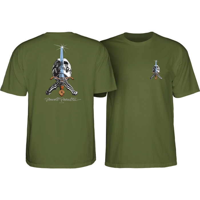 TEE SKULL & SW '2' MILITARY GREEN