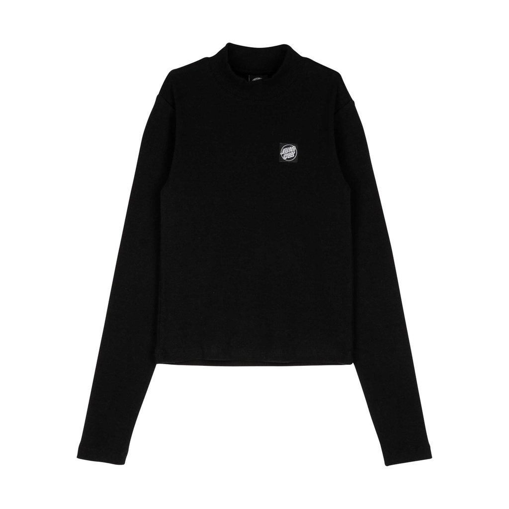 [SCA-WTL-1039] TOP L/S WOMEN OPUS DOT MOCK NECK  (BLACK, 6)