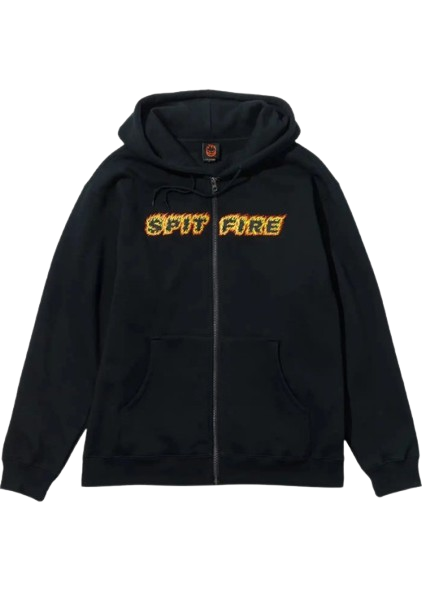 HOOD SF FLAMES SCRIPT BLK