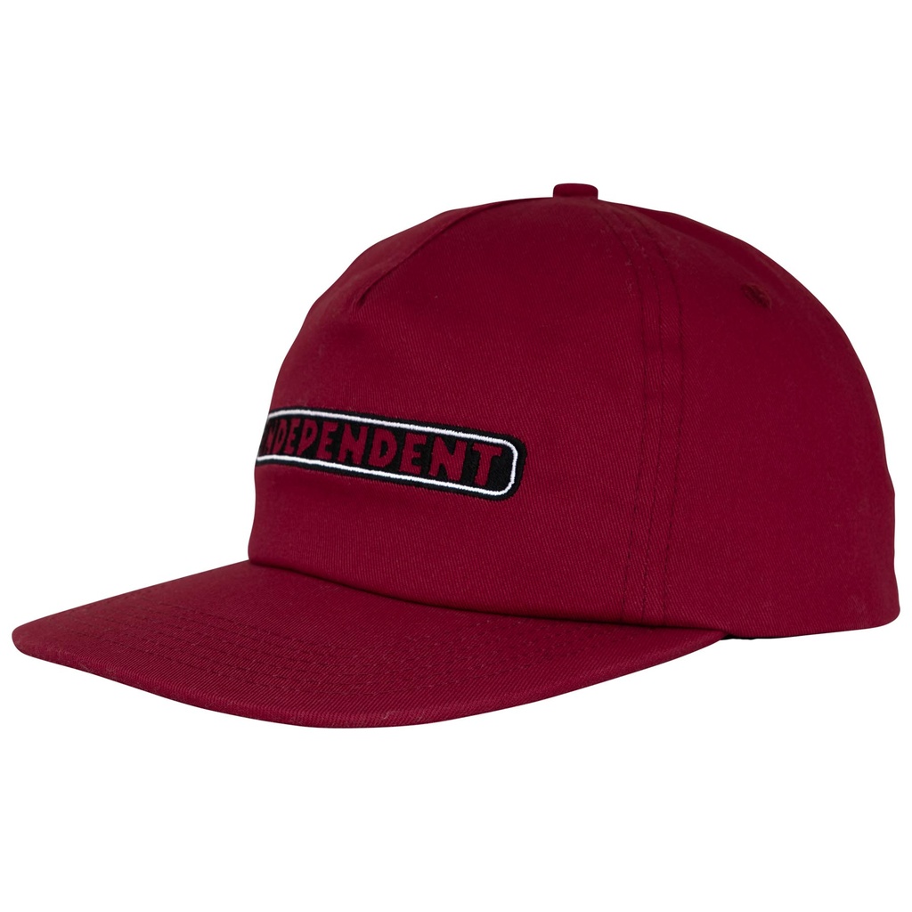 Bar Logo Snapback Unstructured Unisex Independent Hat