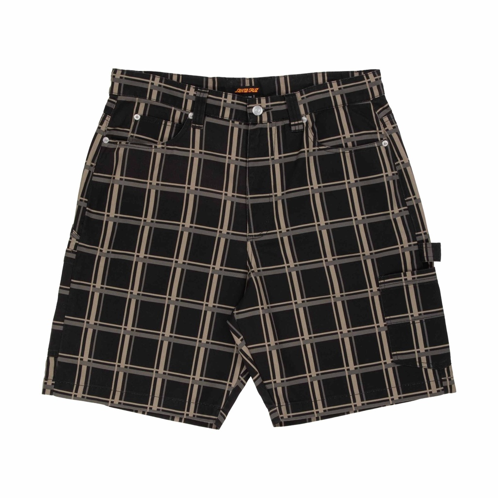 [SCA-SHR-5502] Carpenter Big Shorts (28, Black Check)