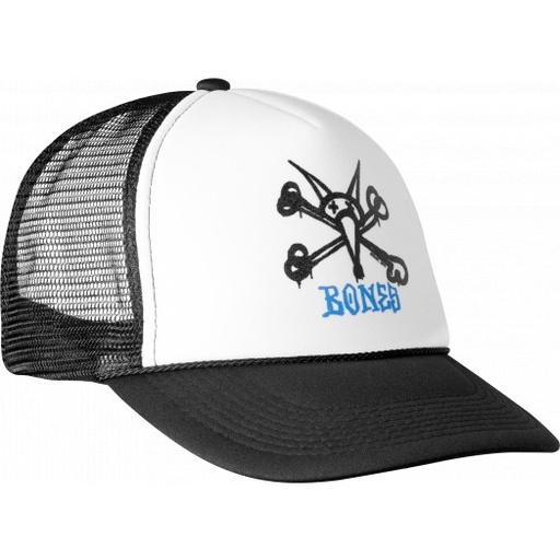 [CHFMPPVAT] CAP MESH RAT BONE BLACK/WHITE