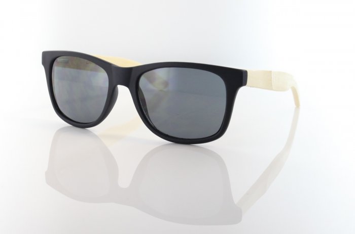 Sunglasses Bondy Navy Blue W/Natural Bamboo