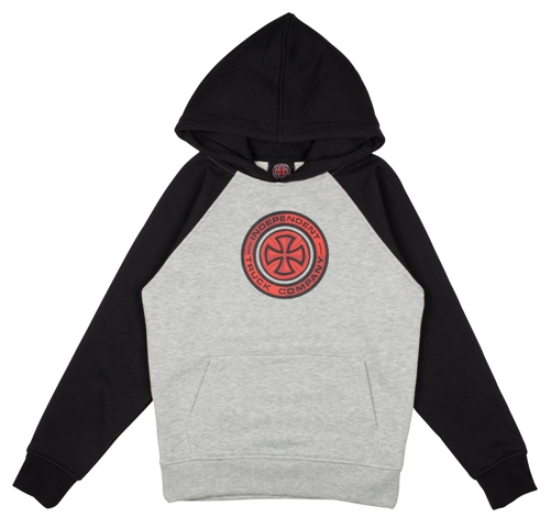 Youth Hood Target Raglan Black/Heather Grey