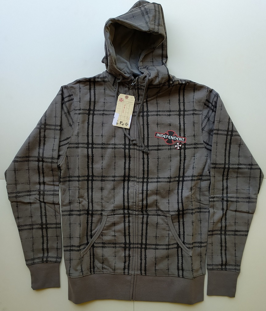 Zip Hoodie Patches Charcoal