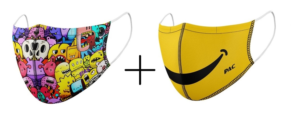 Mask Kids 1 Capa X2 Pack Monster