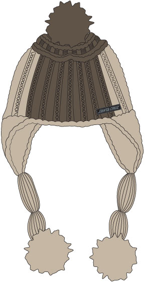 Women Beanie Tassle Taupe/Earth