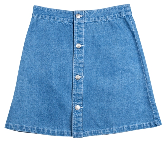 Womens Screaming Hand Light Denim Skirt