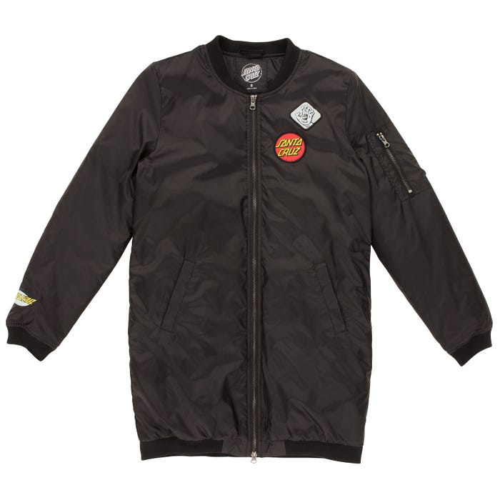 Jacket Women Patched Bomber Black