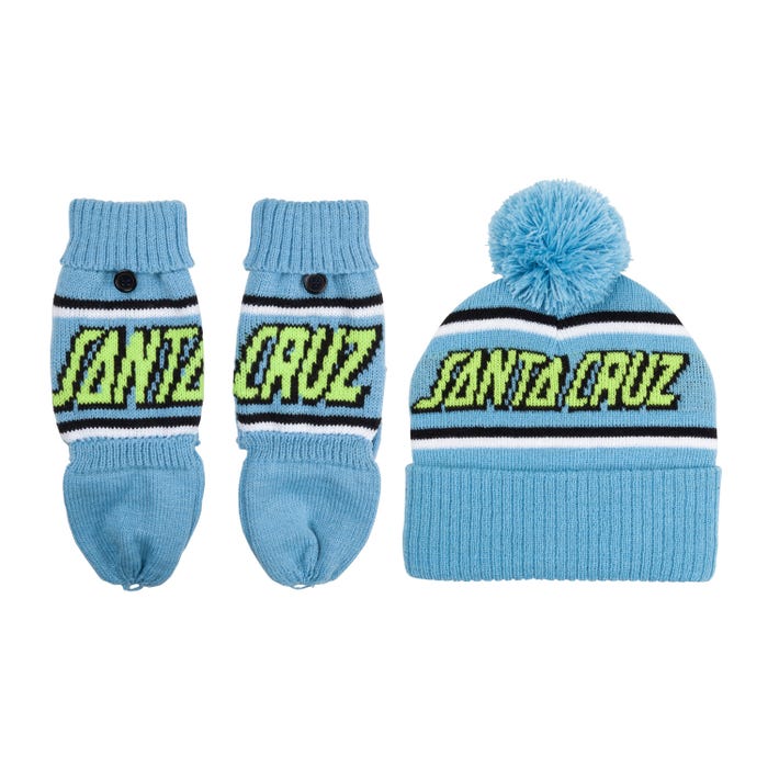 Beanie & Mittens Strip Sea Blue
