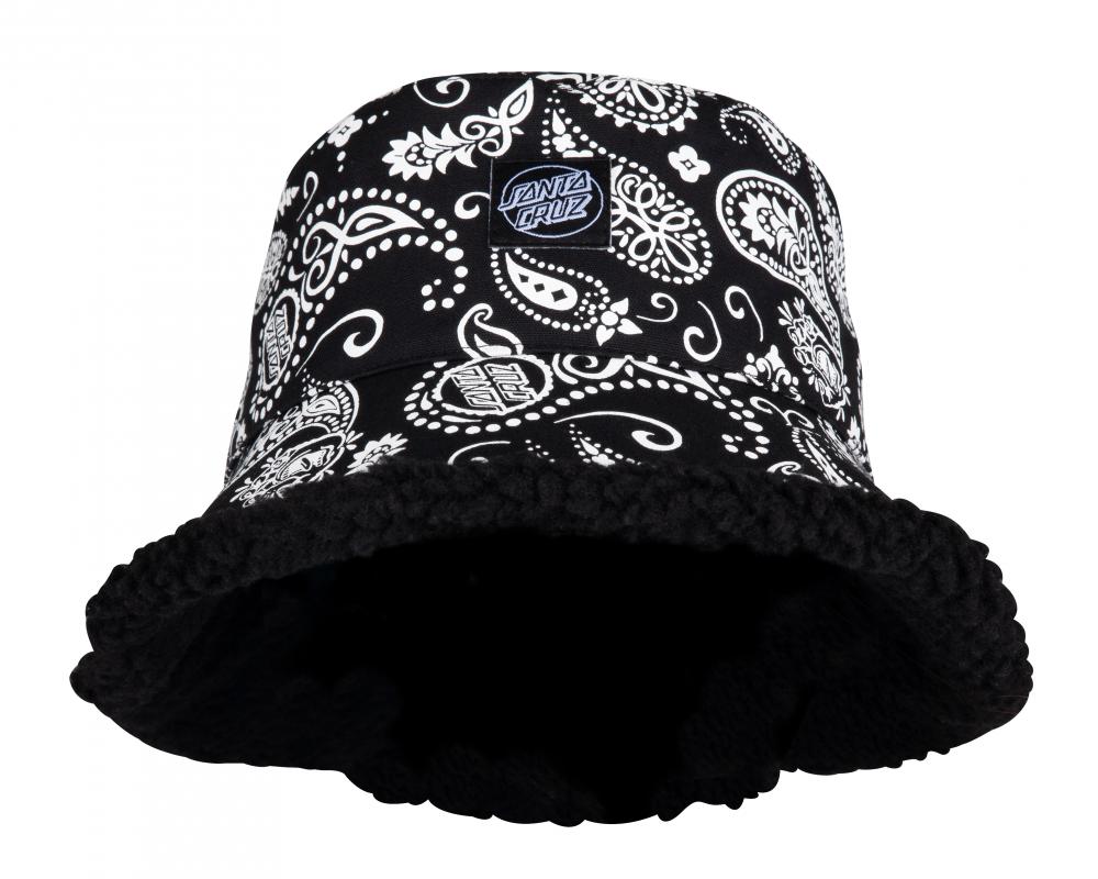 Hat Women Screaming Paisley Bucket Black/White