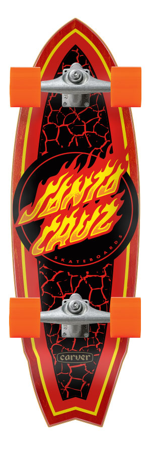 FLAME DOT SHARK/CARVER 9.85 X 31.52 SURF SKATE
