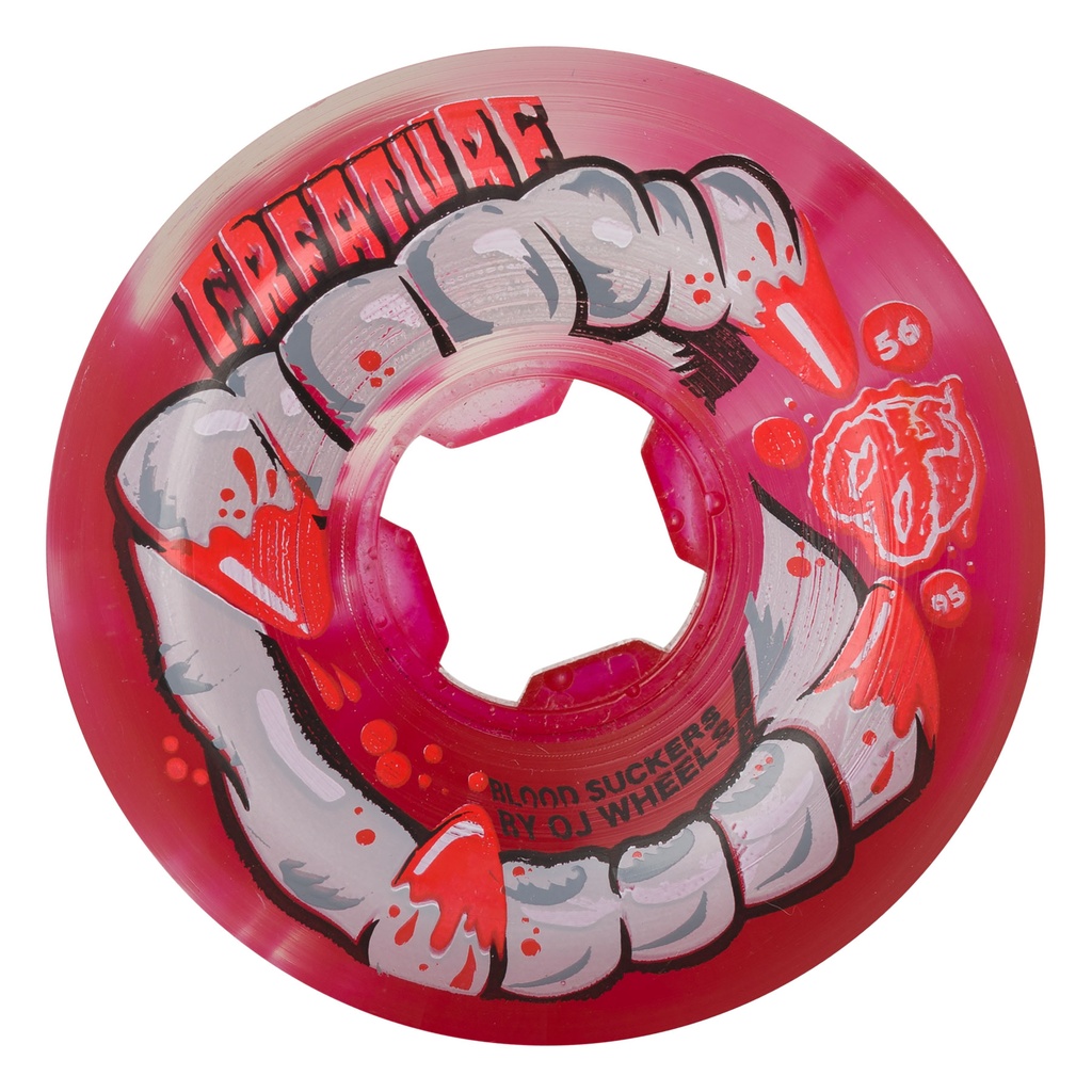 56MM DNA CURBSUCKERS BLOODSUCKERS RED CLEAR SWIRL 95A