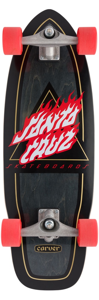 FLAMED NOT A DOT CUT BACK / CARVER CX TRUCKSET 9.75 X 29.95  SURF SKATE
