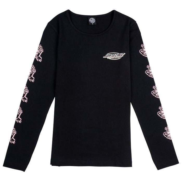 Tee L/S Throwdown Hand Women Black
