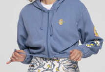 Women Hood Zip Peace Strip