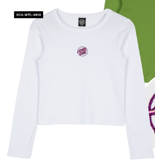 Women Tee L/S Partial Dot Emb