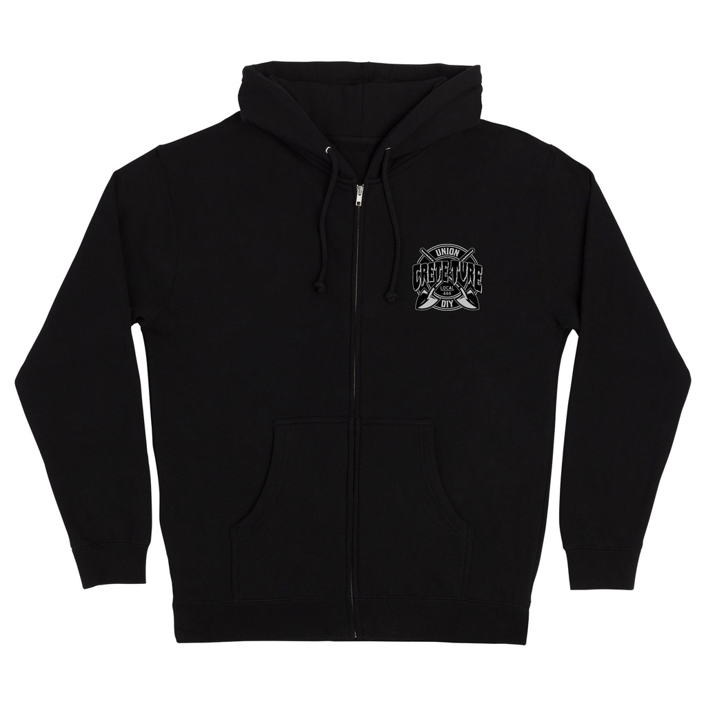 [44252602-BLK-M] Zip Hood Crete-Ture Diy (M, Black)