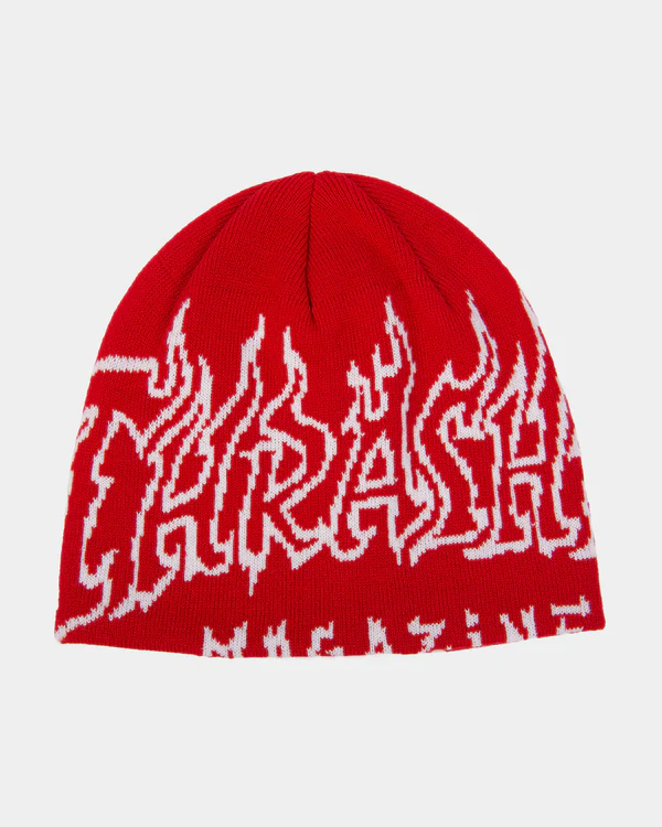 FIRE OUTLINED SKULLY BEANIE RD