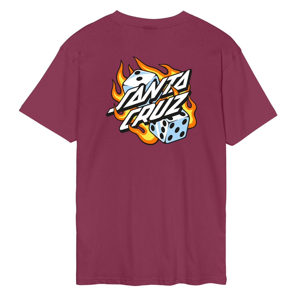 T-Shirt Flaming Dice Dot Chest