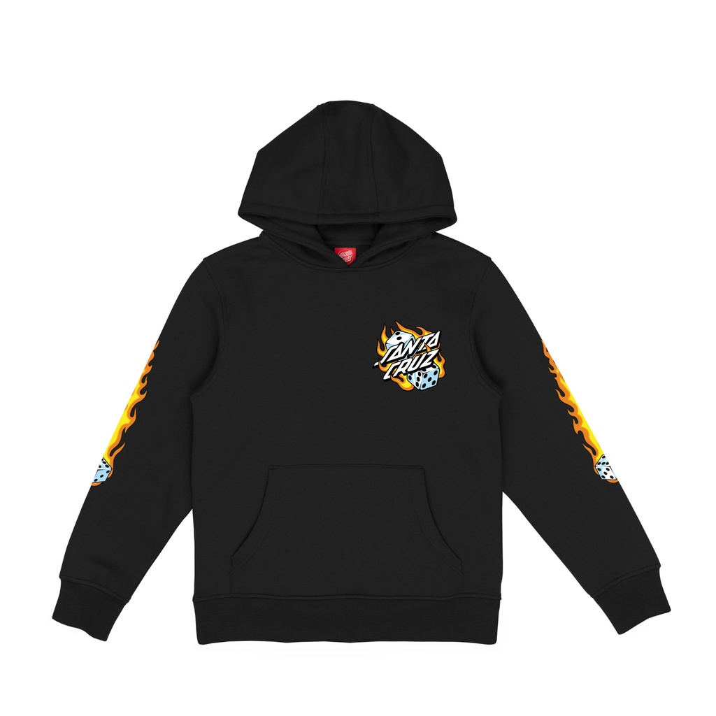 Youth Hood Flaming Dice Dot