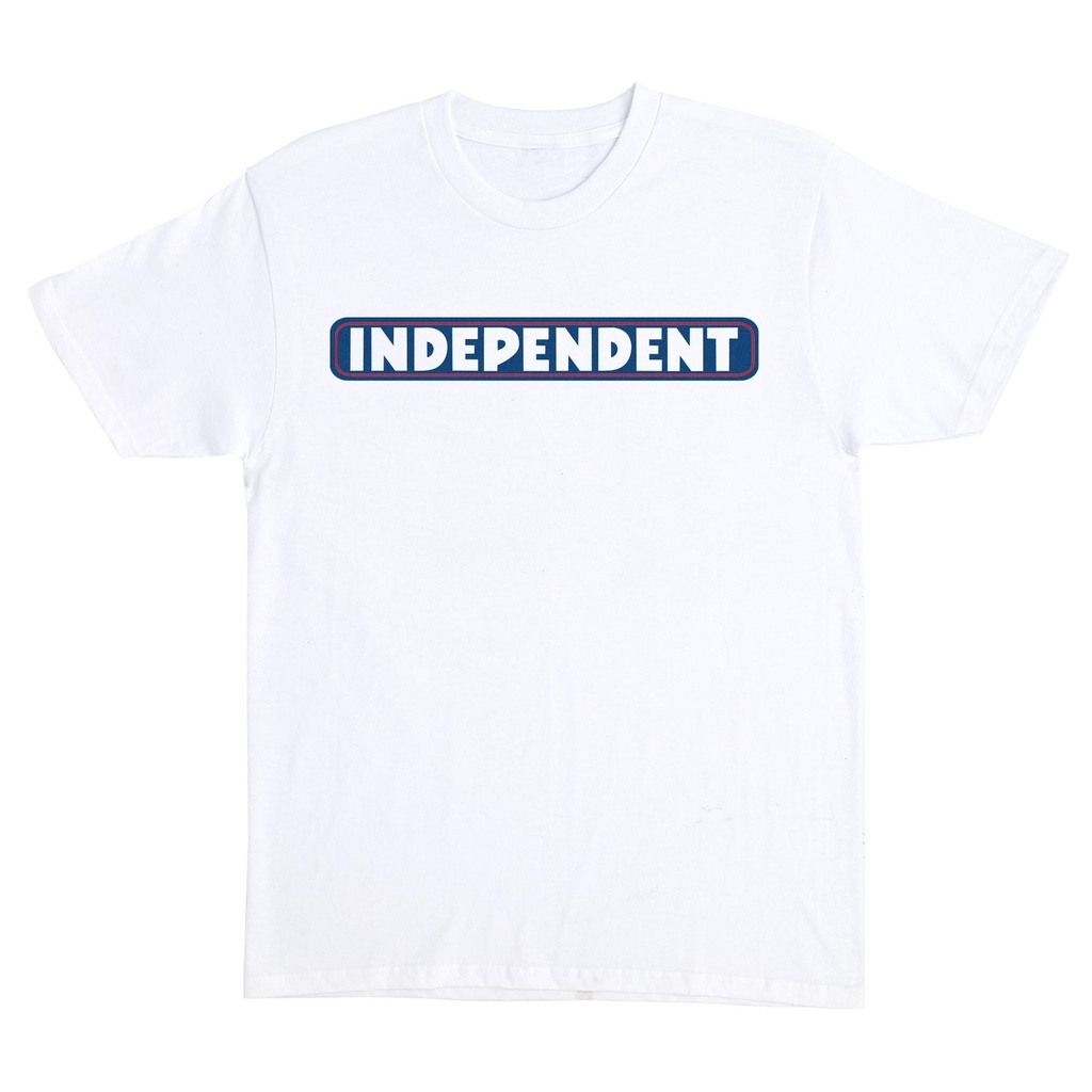 [44155406-154288] T-Shirt Bar Logo (White w/Navy, L)