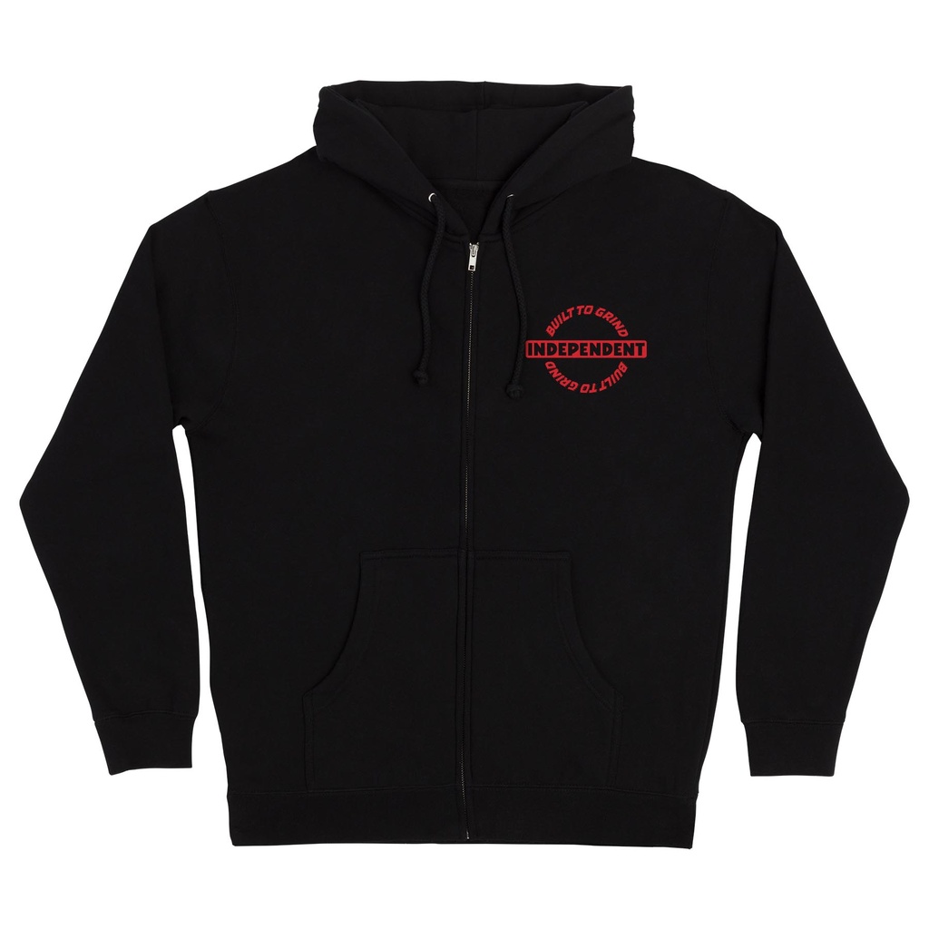 [44252646-bar-rier-zip-hooded-heavyweight-sweatshirt-black-mens-independent-1] Sweatshirt Bar-rier Zip Hoodie (Black 2, M)
