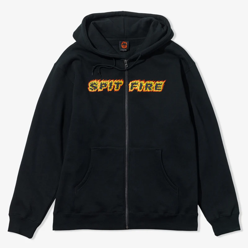 HOOD SF FLAMES SCRIPT BLK