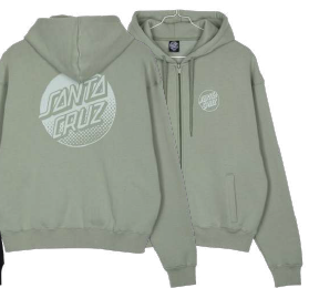 Womens Zip Hood Mono Stamped Dot
