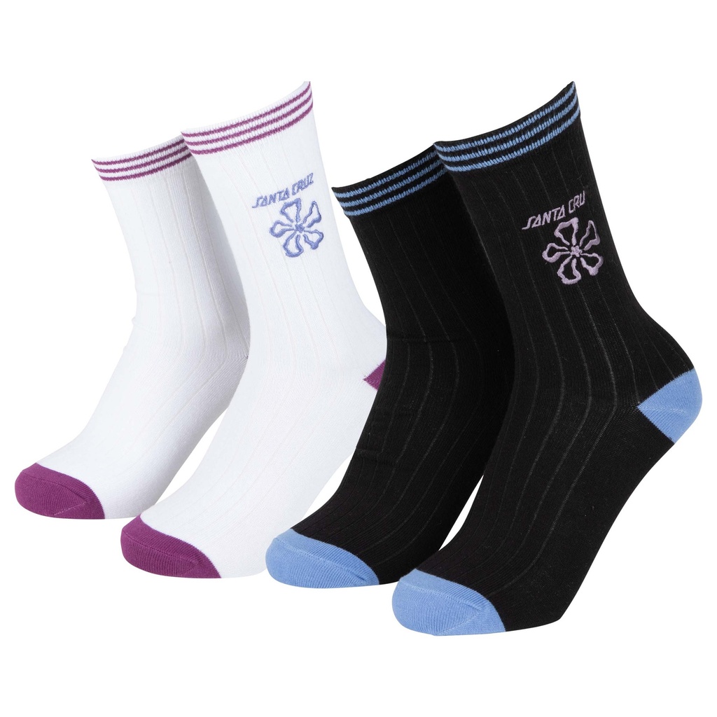 Flower Stripe Socks (2 Pack)