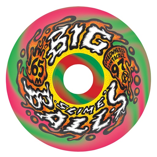 [22222874] 65MM BIG BALLS PINK GREEN SWIRL 97A SLIME BALLS WHEELS