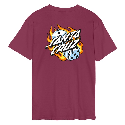 T-Shirt Flaming Dice Dot Chest