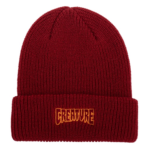 [44441915-logo-outline-beanie-long-shoreman-hat-dk-red-unisex-creature-1] Hat Logo Outline Beanie Long Shoreman