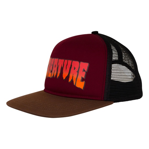 [4444874-creature-logo-mesh-trucker-structured-hat-burggrey-unisex-creature-1] Hat Logo Mesh Trucker Structured