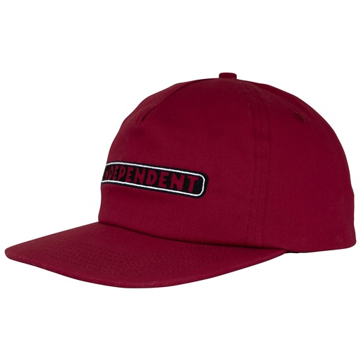 [44442288-156671] Bar Logo Snapback Unstructured Unisex Independent Hat