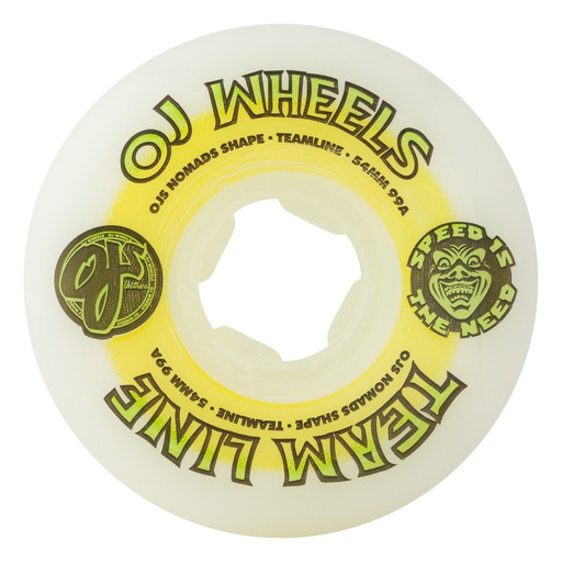 [22222974054] 54MM TEAM LINE ORIGINAL WHITE YELLOW/GREEN HARDLINE 99A