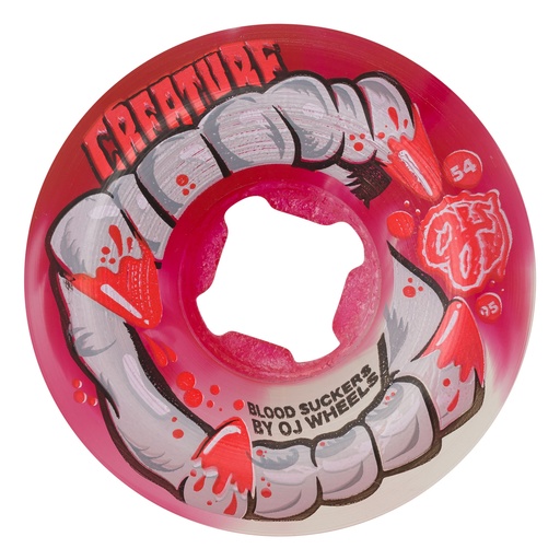 [22222985] 54MM DNA CURBSUCKERS BLOODSUCKERS RED CLEAR SWIRL 95A